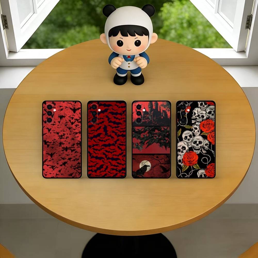 Vintage Red Bats Skull Trendy  - Matte Hard Pc Back Case recension och pris