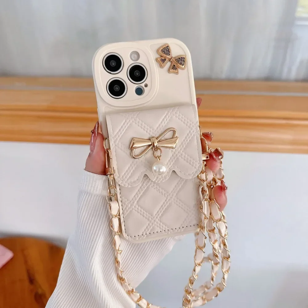 3D Bowknot Crossbody Card Hold - Leather Wallet Card Holder Phone Cover recension och pris