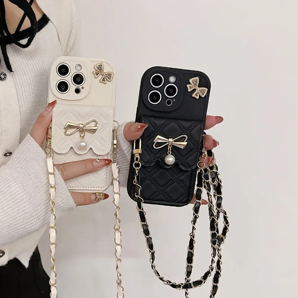 3D Bowknot Crossbody Card Hold - Leather Wallet Card Holder Phone Cover recension och pris