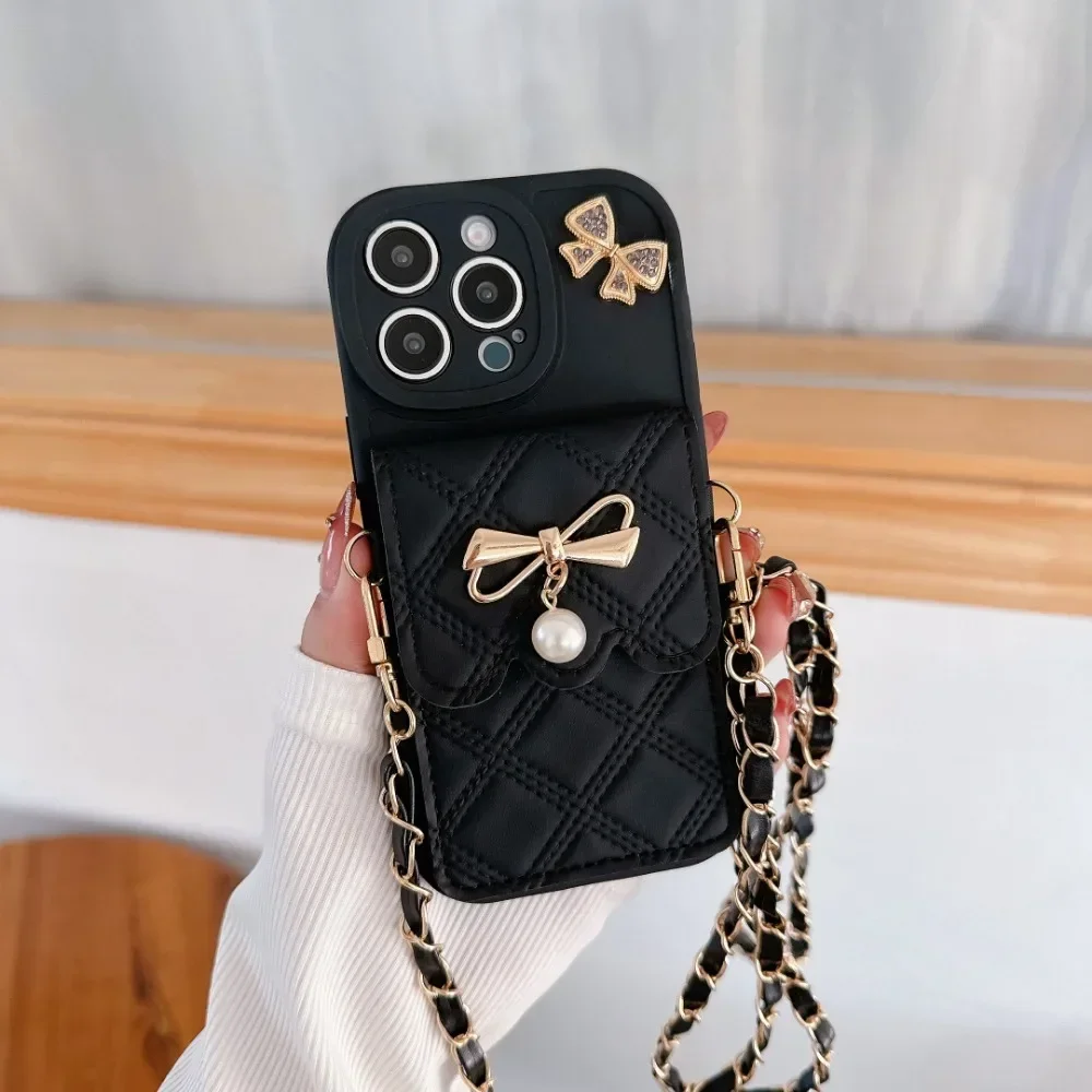3D Bowknot Crossbody Card Hold - Leather Wallet Card Holder Phone Cover recension och pris
