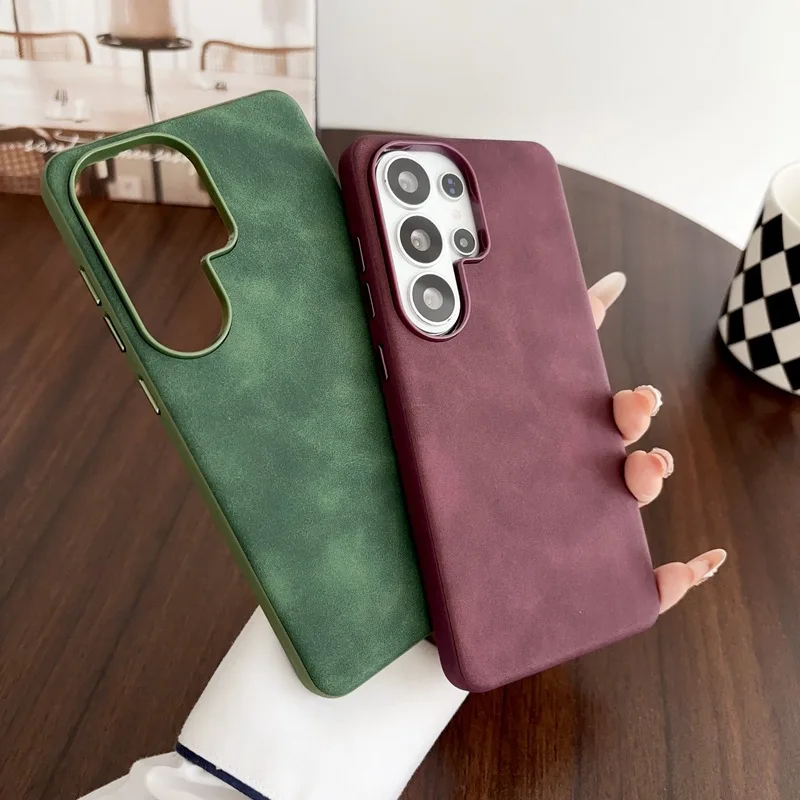 Retro PU Leather Texture Phone - Matte Hard Pc Back Case recension och pris