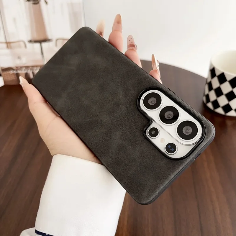 Retro PU Leather Texture Phone - Matte Hard Pc Back Case recension och pris