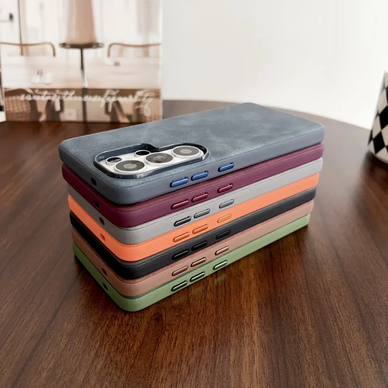 Retro PU Leather Texture Phone - Matte Hard Pc Back Case recension och pris